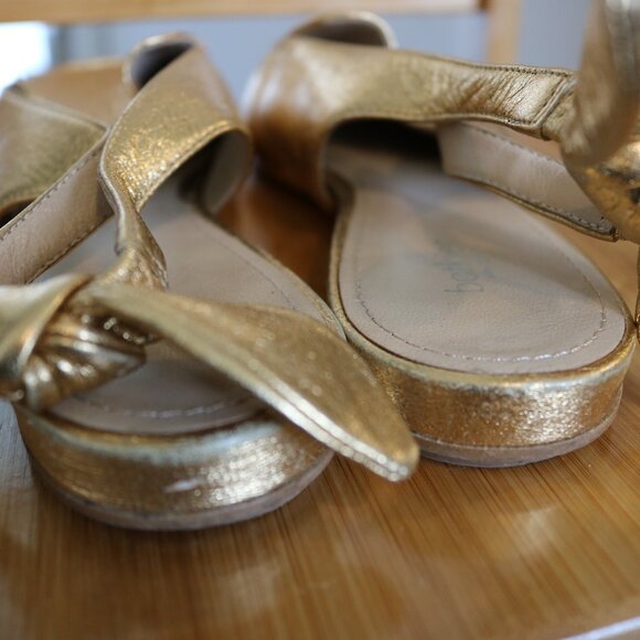 Botkier Selma Gold Slingbacks Flates with Bow Size 9/40 - Picture 4 of 4